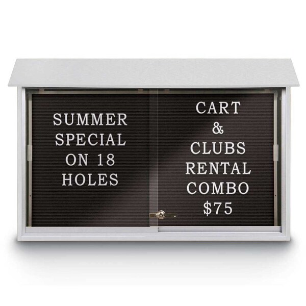 Outdoor Enclosed Combo Board, 72"x36", Bronze Frame/Grey & Cobalt